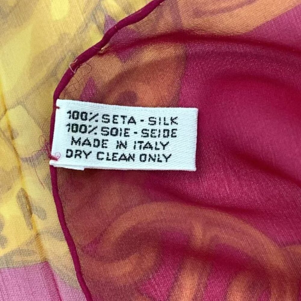 Celine Large 130 X130 cm Silk Scarf Stole Pink - Picture 8 of 8